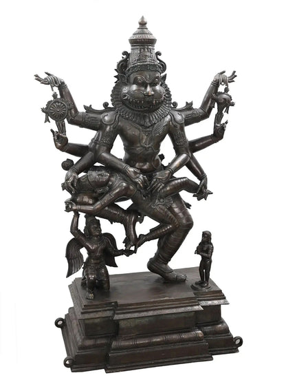 49" Superfine Large Statue of Narasimha Killing the Demon Hiranyakashipu