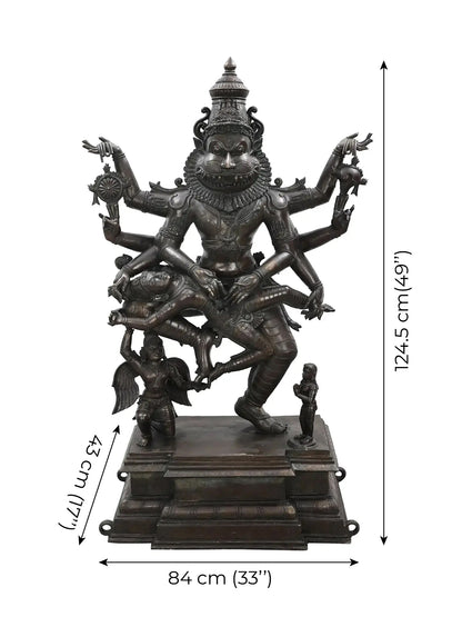 49" Superfine Large Statue of Narasimha Killing the Demon Hiranyakashipu