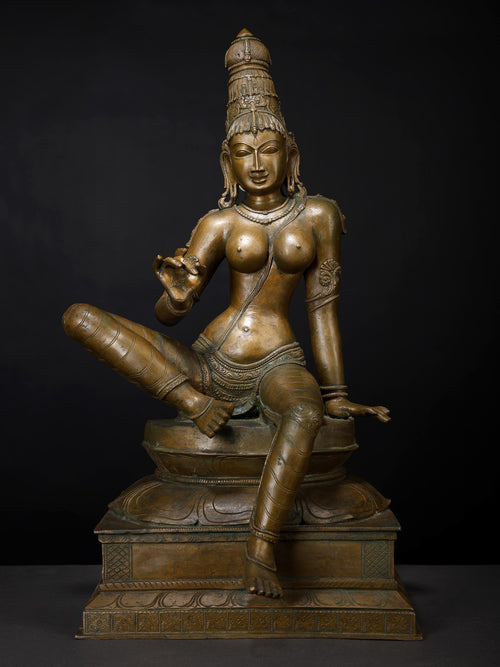 Goddess Uma Parvati as Bhogashakti Traditional Panchaloha Bronze From Swamimalai