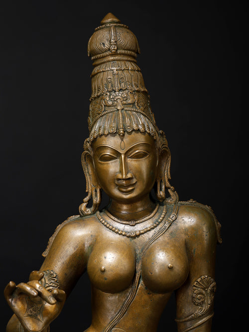 Goddess Uma Parvati as Bhogashakti Traditional Panchaloha Bronze From Swamimalai