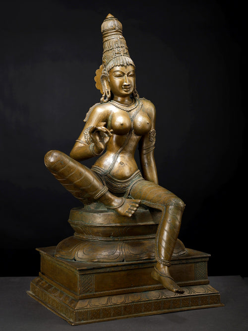 Goddess Uma Parvati as Bhogashakti Traditional Panchaloha Bronze From Swamimalai