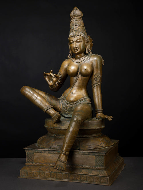 Goddess Uma Parvati as Bhogashakti Traditional Panchaloha Bronze From Swamimalai