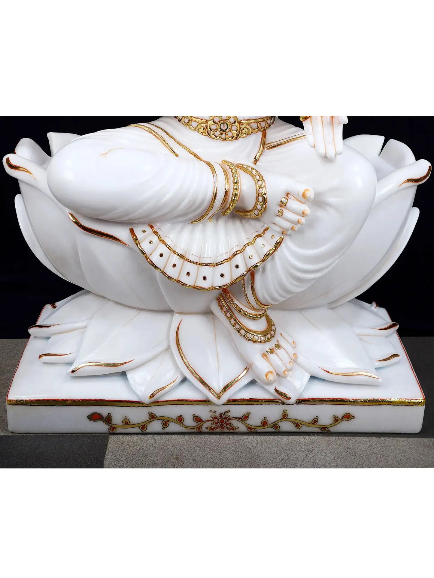 36" Superfine Goddess Varahi Staute with Eight Arms | White Marble Sculpture | Statue for Temple