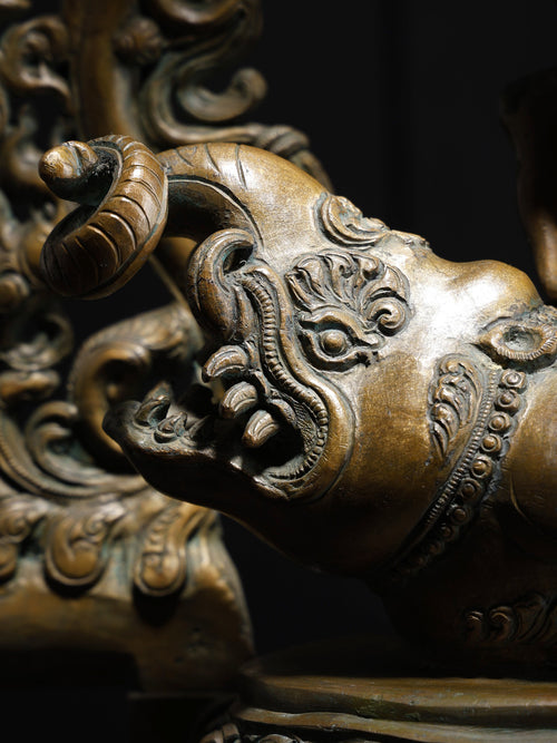 Goddess Ganga on Makara Mount With Lotus Pedestal Swamimali Bronze