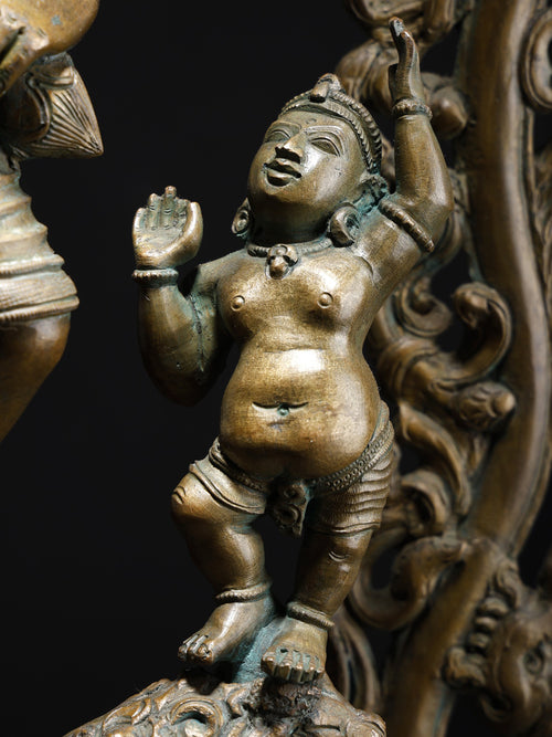 Goddess Ganga on Makara Mount With Lotus Pedestal Swamimali Bronze