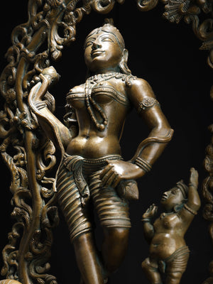 Goddess Ganga on Makara Mount With Lotus Pedestal Swamimali Bronze
