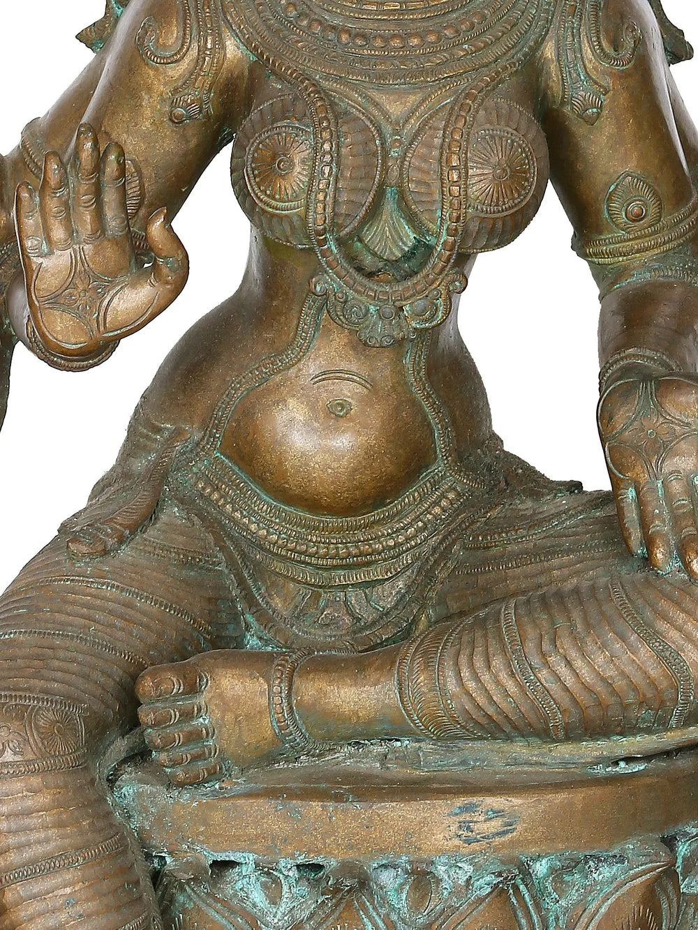 Four-Armed Lakshmi in Lalitasana on Lotus in Bronze