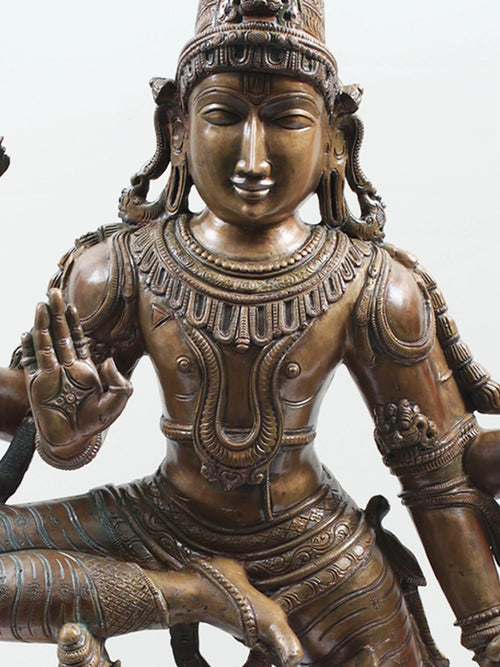 Four-Armed Vishnu On Garuda in Panchaloha Bronze